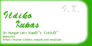 ildiko kupas business card